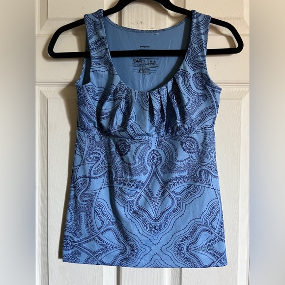 Patagonia womens active tank blue Y2K peasant top - Picture 1 of 4